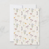 Navy Spring Wildflower Meadow Garden Bruiloft Bedankkaart (Achterkant)