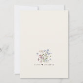 Navy Spring Wildflower Meadow Garden Bruiloft Kaart (Achterkant)