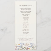 Navy Spring Wildflower Meadow Garden Bruiloft Programmakaart (Achterkant)