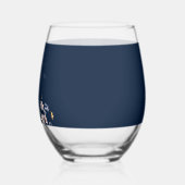 Navy Spring Wildflower Meadow Garden Bruiloft Wijnglas Zonder Voet (Links)