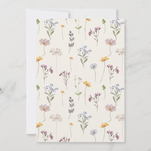 Navy Spring Wildflower Meadow Garden Save The Date (Achterkant)