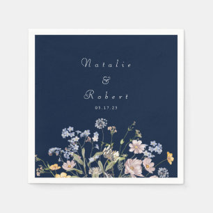 Navy Spring Wildflower Meadow Garden Wedding Napk Servet