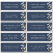 Navy Spring Wildflower Meadow Gast Naam Adres Sticker (Voorkant)