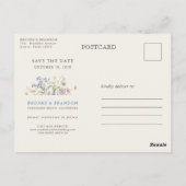 Navy Spring Wildflower Meadow Save the Date Briefkaart (Achterkant)