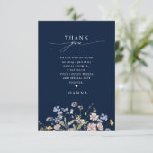Navy Spring Wildflower Meadow Vrijgezellenfeest Bedankkaart (Staand voorkant)