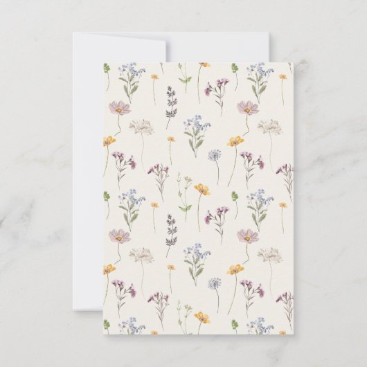 Navy Spring Wildflower Meadow Vrijgezellenfeest Bedankkaart (Achterkant)
