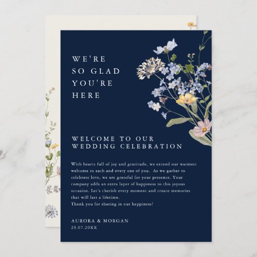 Navy Spring Wildflower Weekend Evenementen Program Kaart (Voorkant / Achterkant)