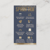 Navy Sprink Nazorg Instructies Spray Tanning Visitekaartje (Achterkant)