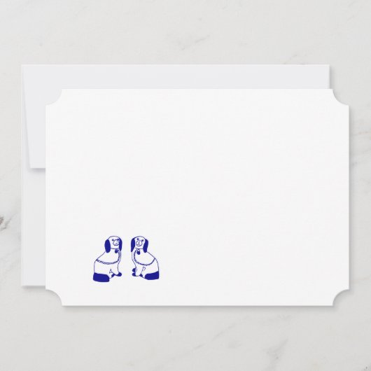 Navy Staffordshire Dogs Note Cards & Briefpapier Kaart (Voorkant)