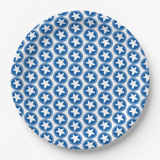 Navy Star Pattern - Patriottisch / 4e juli Partij Papieren Bordje (Voorkant)