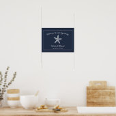 Navy Starfish bruiloft welkom Poster (Keuken)