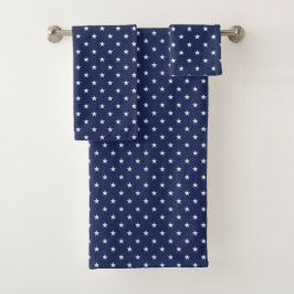Navy Stars Bath Towel Set Bad Handdoek