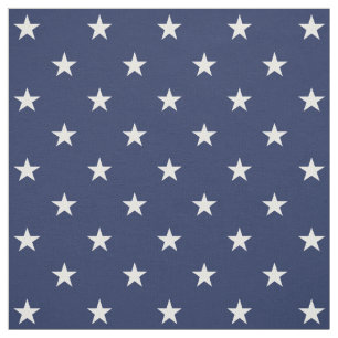 Navy Stars Fabric Stof