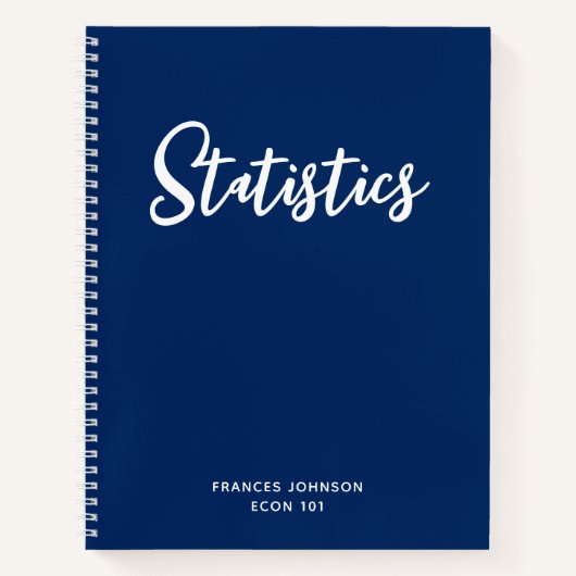 Navy Statistics College Class Grafiekpapier Notitieboek (Voorkant)