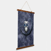 Navy Sterrennacht Abstract Nachtvogel Moon Sitting Hangend Wandkleed (Gebogen)