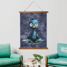Navy Sterrennacht Schattige Blauw Abstract Duck