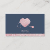 Navy Stethoscoop mousserende hartgezondheid Visitekaartje (Voorkant)