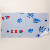 Navy stijl voor je stranddagen strandlaken (Voorkant)