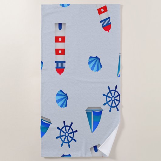 Navy stijl voor je stranddagen strandlaken (Voorkant)