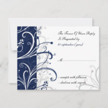 Navy Stijlvolle bruiloft RSVP