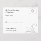 Navy Stijlvolle bruiloft RSVP Uitnodiging Briefkaart (Achterkant)