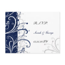 Navy Stijlvolle bruiloft RSVP
