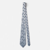 Navy & Stofblauw Eucalyptus Elegante Trouw Stropdas (Voorkant)