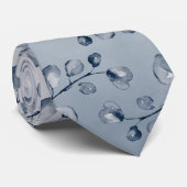 Navy & Stofblauw Eucalyptus Elegante Trouw Stropdas (Opgerold)