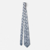 Navy & Stofblauw Eucalyptus Elegante Trouw Stropdas (Achterkant)