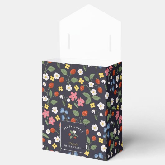 Navy Strawberry Bedankdoosjes (Geopend)