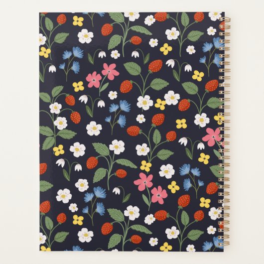 Navy Strawberry patroon planner (Achterkant)