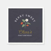 Navy Strawberry roze verjaardag Servet (Voorkant)