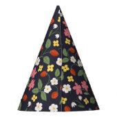 Navy Strawberry verjaardag Feesthoedjes (Achterkant)