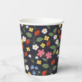 Navy Strawberry verjaardag Papieren Bekers (Achterkant)