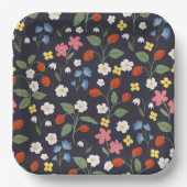 Navy Strawberry verjaardag Papieren Bordje (Voorkant)