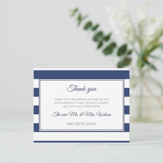 Navy strepen dank je kaart (Staand voorkant)