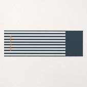 Navy Strepen | Het Moderne Herenmonogram Yogamat (Voorkant (horizontaal))
