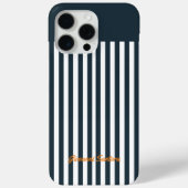 Navy Strepen | Het Moderne Monogram voor Heren Case-Mate iPhone Case (Achterkant)