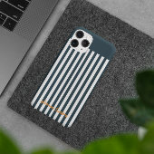 Navy Strepen | Het Moderne Monogram voor Heren Case-Mate iPhone Case