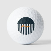 Navy Strepen | Het Moderne Monogram voor Heren Golfballen (Voorkant)