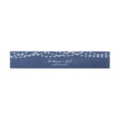 Navy String Lights Bruiloft Uitnodiging Belly Band Uitnodigingen Wikkel (Vlak)
