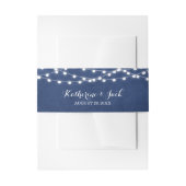 Navy String Lights Bruiloft Uitnodiging Belly Band Uitnodigingen Wikkel (Voorkant Voorbeeld)