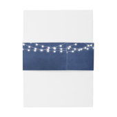Navy String Lights Bruiloft Uitnodiging Belly Band Uitnodigingen Wikkel (Achterkant Voorbeeld)