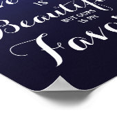 Navy String of light Elk Liefde verhaal is..bruilo Poster (Hoek)