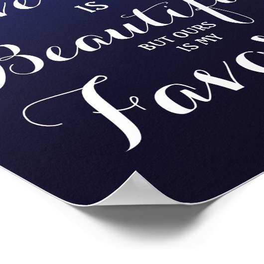 Navy String of light Elk Liefde verhaal is..bruilo Poster (Hoek)