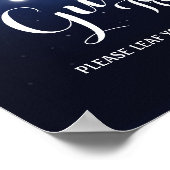 Navy String of light guestbook Tree SIGN Poster (Hoek)