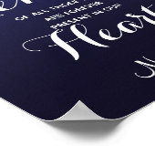 Navy String of light in loving memory sign Poster (Hoek)