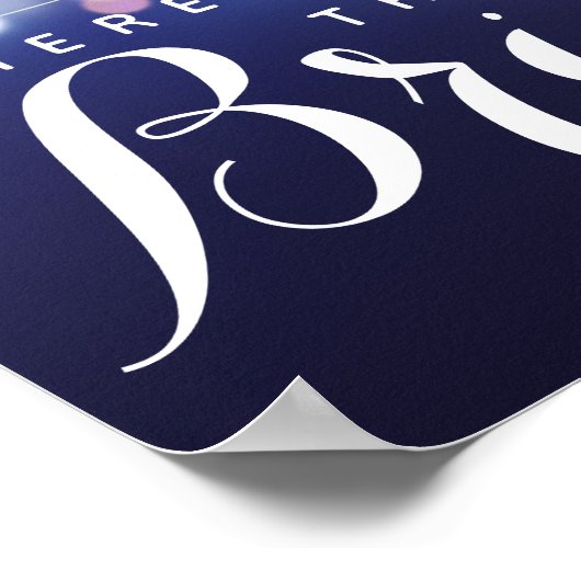 Navy String of light komt hier de bruid Poster (Hoek)