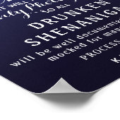 Navy String of light Open Bar bruiloft Poster (Hoek)