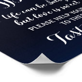 Navy String of light Popcorn Bar trouwbord Poster (Hoek)